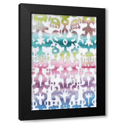 Watercolor Ikat II Black Modern Wood Framed Art Print with Double Matting by Zarris, Chariklia