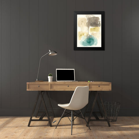 Liquid Stone II Black Modern Wood Framed Art Print by Vess, June Erica