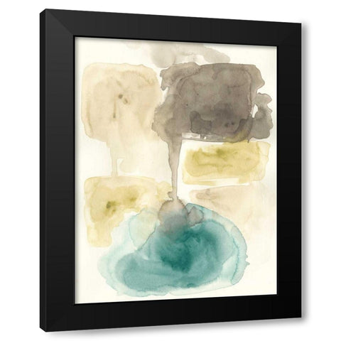 Liquid Stone II Black Modern Wood Framed Art Print with Double Matting by Vess, June Erica