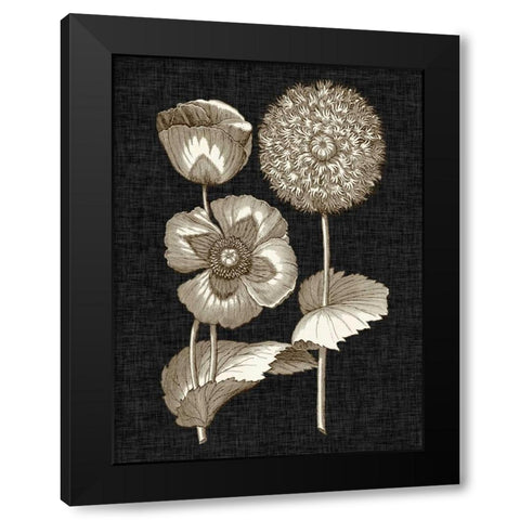 Dramatic Chintz III Black Modern Wood Framed Art Print with Double Matting by Vision Studio