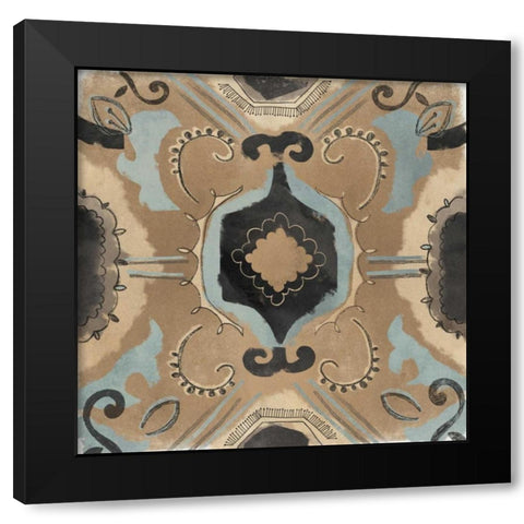 Offset Textile I Black Modern Wood Framed Art Print by Vess, June Erica