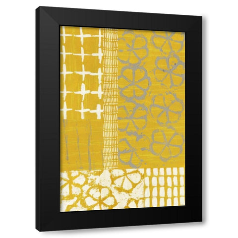 Golden Blockprint II Black Modern Wood Framed Art Print with Double Matting by Zarris, Chariklia