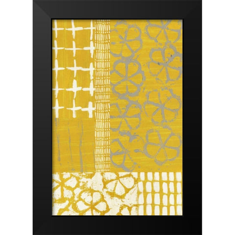 Golden Blockprint II Black Modern Wood Framed Art Print by Zarris, Chariklia