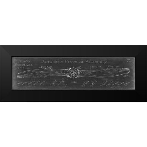 Propeller Diagram Black Modern Wood Framed Art Print by Harper, Ethan