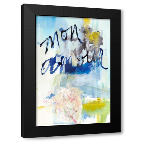 Mon Amour Black Modern Wood Framed Art Print by Fuchs, Jodi