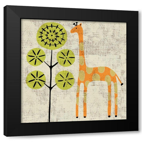 Adas Giraffe Black Modern Wood Framed Art Print with Double Matting by Zarris, Chariklia