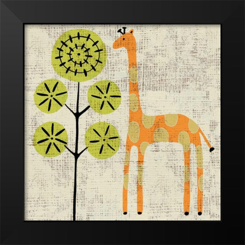 Adas Giraffe Black Modern Wood Framed Art Print by Zarris, Chariklia