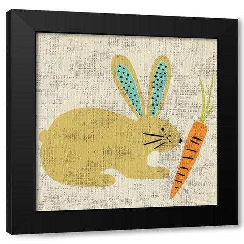 Adas Bunny Black Modern Wood Framed Art Print with Double Matting by Zarris, Chariklia