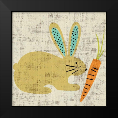 Adas Bunny Black Modern Wood Framed Art Print by Zarris, Chariklia