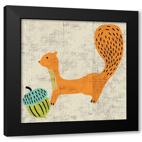 Adas Squirrel Black Modern Wood Framed Art Print with Double Matting by Zarris, Chariklia