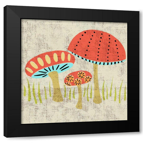 Adas Mushrooms Black Modern Wood Framed Art Print with Double Matting by Zarris, Chariklia