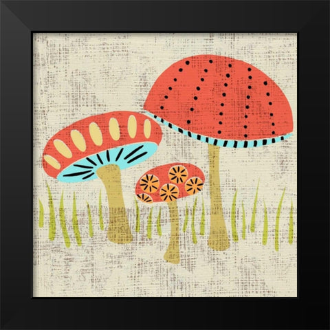 Adas Mushrooms Black Modern Wood Framed Art Print by Zarris, Chariklia