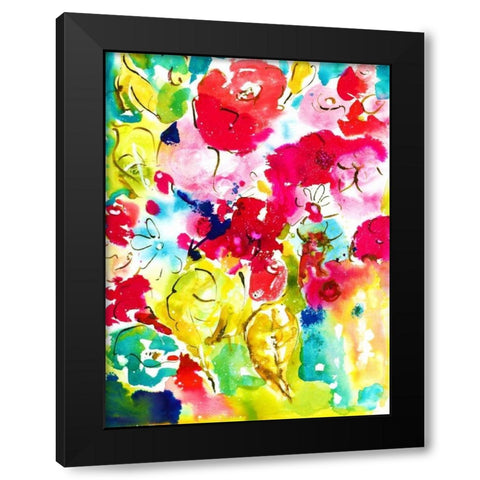Flower Array I Black Modern Wood Framed Art Print with Double Matting by Minasian, Julia