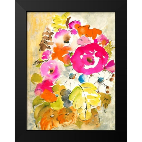 Flower Array II Black Modern Wood Framed Art Print by Minasian, Julia