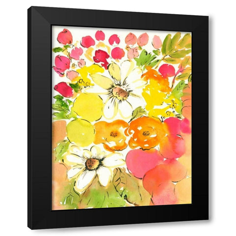 Flower Array III Black Modern Wood Framed Art Print by Minasian, Julia
