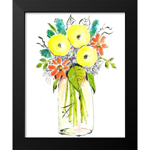 Flower Vase I Black Modern Wood Framed Art Print by Minasian, Julia