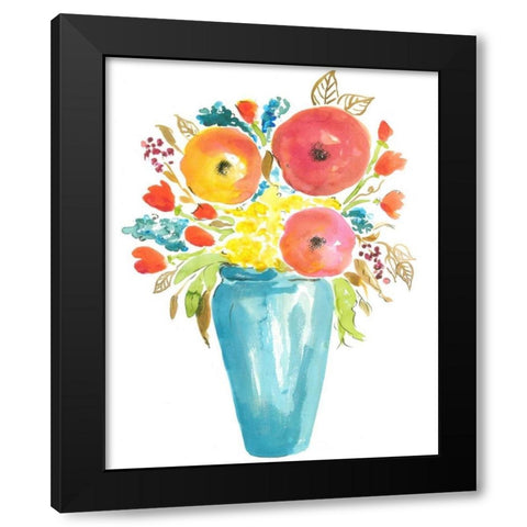 Flower Vase II Black Modern Wood Framed Art Print by Minasian, Julia