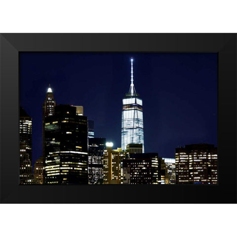 New York at Night VI Black Modern Wood Framed Art Print by McLoughlin, James
