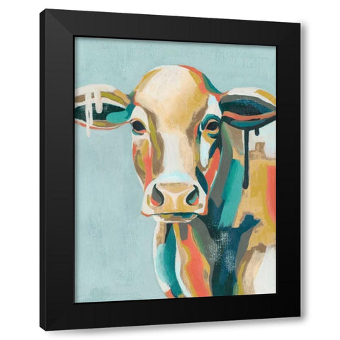Colorful Cows I Black Modern Wood Framed Art Print by Popp, Grace