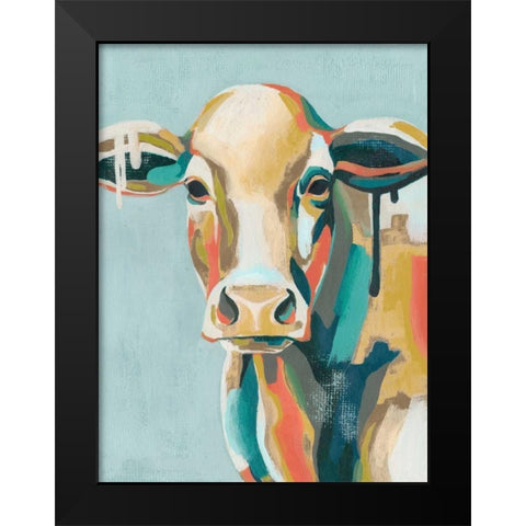 Colorful Cows I Black Modern Wood Framed Art Print by Popp, Grace
