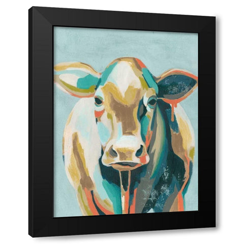 Colorful Cows II Black Modern Wood Framed Art Print with Double Matting by Popp, Grace