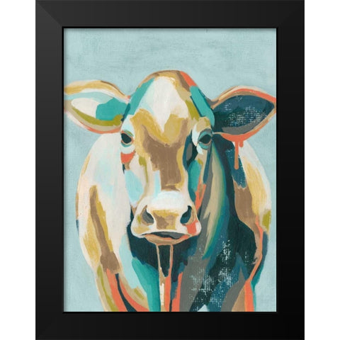 Colorful Cows II Black Modern Wood Framed Art Print by Popp, Grace