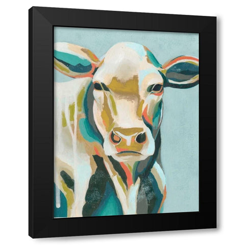 Colorful Cows III Black Modern Wood Framed Art Print by Popp, Grace