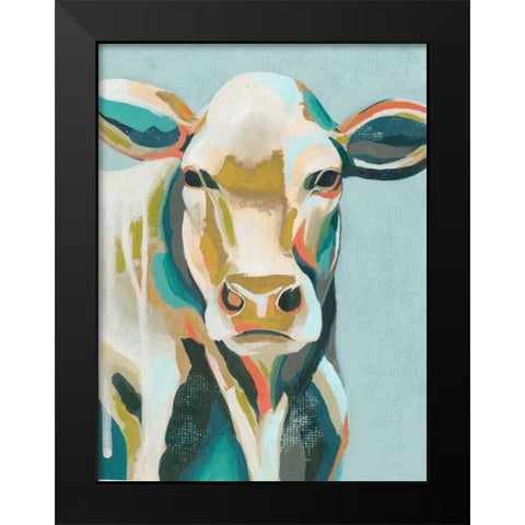 Colorful Cows III Black Modern Wood Framed Art Print by Popp, Grace