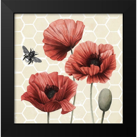 Poppy Buzz I Black Modern Wood Framed Art Print by Popp, Grace