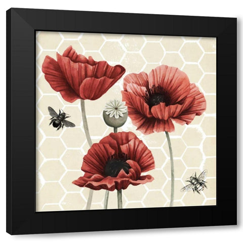 Poppy Buzz II Black Modern Wood Framed Art Print by Popp, Grace