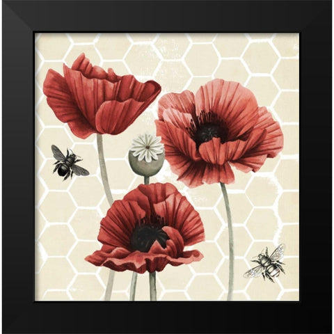 Poppy Buzz II Black Modern Wood Framed Art Print by Popp, Grace