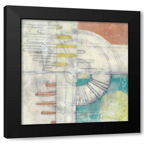Compass I Black Modern Wood Framed Art Print with Double Matting by Goldberger, Jennifer