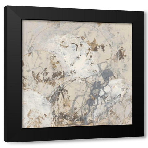 Impasto Gesture I Black Modern Wood Framed Art Print with Double Matting by Vess, June Erica