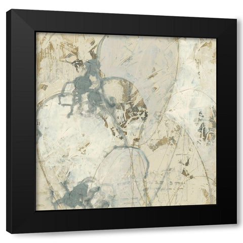 Impasto Gesture II Black Modern Wood Framed Art Print with Double Matting by Vess, June Erica