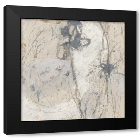 Impasto Gesture III Black Modern Wood Framed Art Print with Double Matting by Vess, June Erica