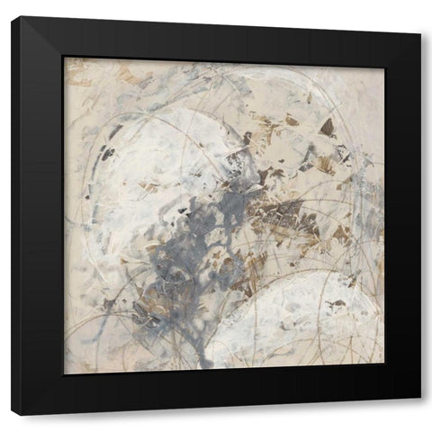 Impasto Gesture IV Black Modern Wood Framed Art Print with Double Matting by Vess, June Erica