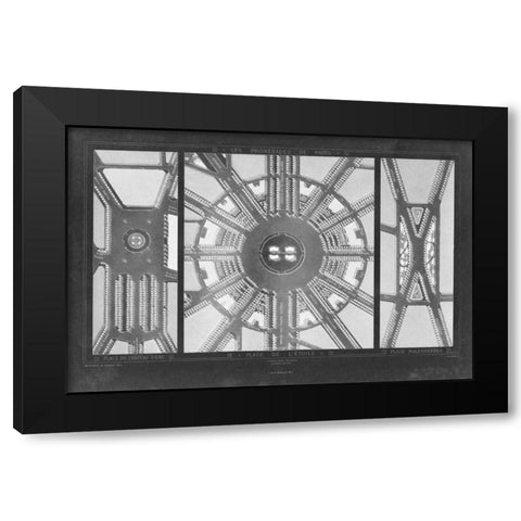 French Garden Blueprint I Black Modern Wood Framed Art Print with Double Matting by unknown