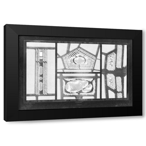 French Garden Blueprint III Black Modern Wood Framed Art Print with Double Matting by Unknown