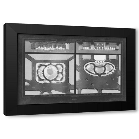 French Garden Blueprint V Black Modern Wood Framed Art Print by Unknown