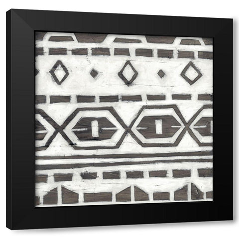 Tribal Textile II Black Modern Wood Framed Art Print by Vess, June Erica