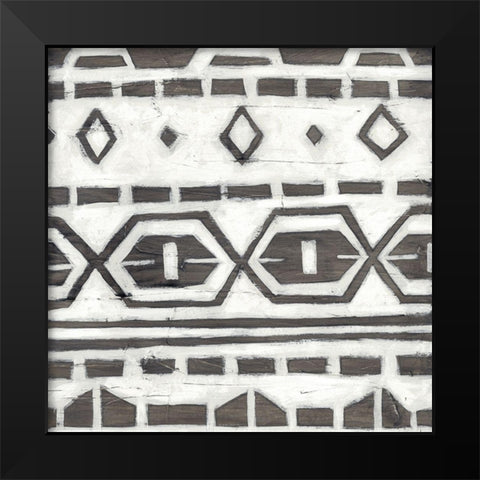 Tribal Textile II Black Modern Wood Framed Art Print by Vess, June Erica