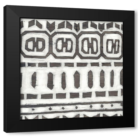 Tribal Textile III Black Modern Wood Framed Art Print with Double Matting by Vess, June Erica