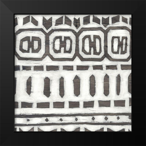 Tribal Textile III Black Modern Wood Framed Art Print by Vess, June Erica