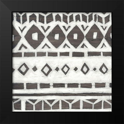Tribal Textile IV Black Modern Wood Framed Art Print by Vess, June Erica