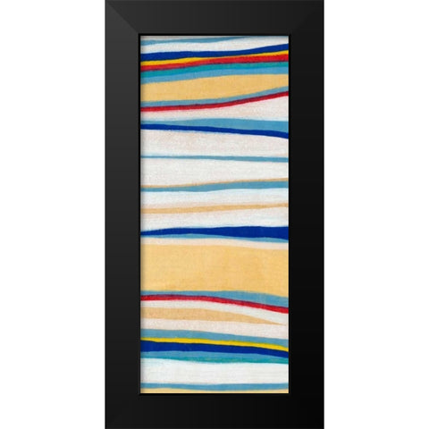 Wavy Lines II Black Modern Wood Framed Art Print by Galapon, Nikki
