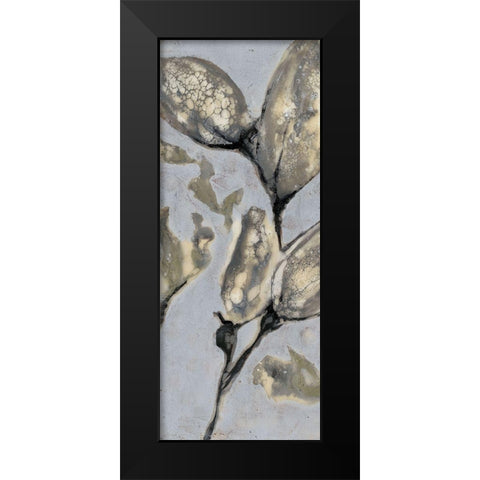 Custom Flower Bud Triptych I (ASH) Black Modern Wood Framed Art Print by Goldberger, Jennifer