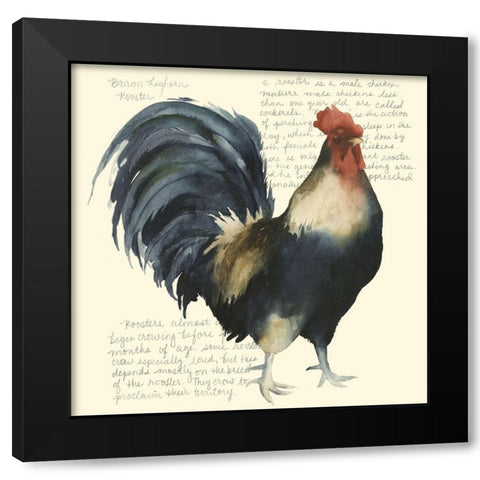 Custom Roosters Crow I (ASH) Black Modern Wood Framed Art Print by Popp, Grace