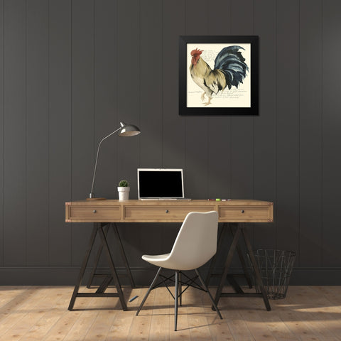 Custom Roosters Crow II (ASH) Black Modern Wood Framed Art Print by Popp, Grace