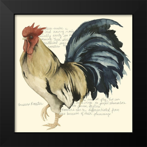 Custom Roosters Crow II (ASH) Black Modern Wood Framed Art Print by Popp, Grace