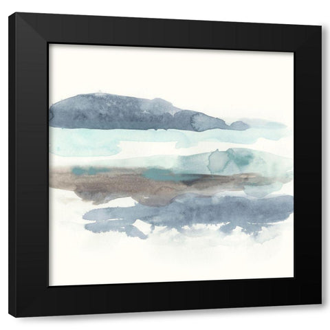 Coastline Sketch I Black Modern Wood Framed Art Print by Vess, June Erica